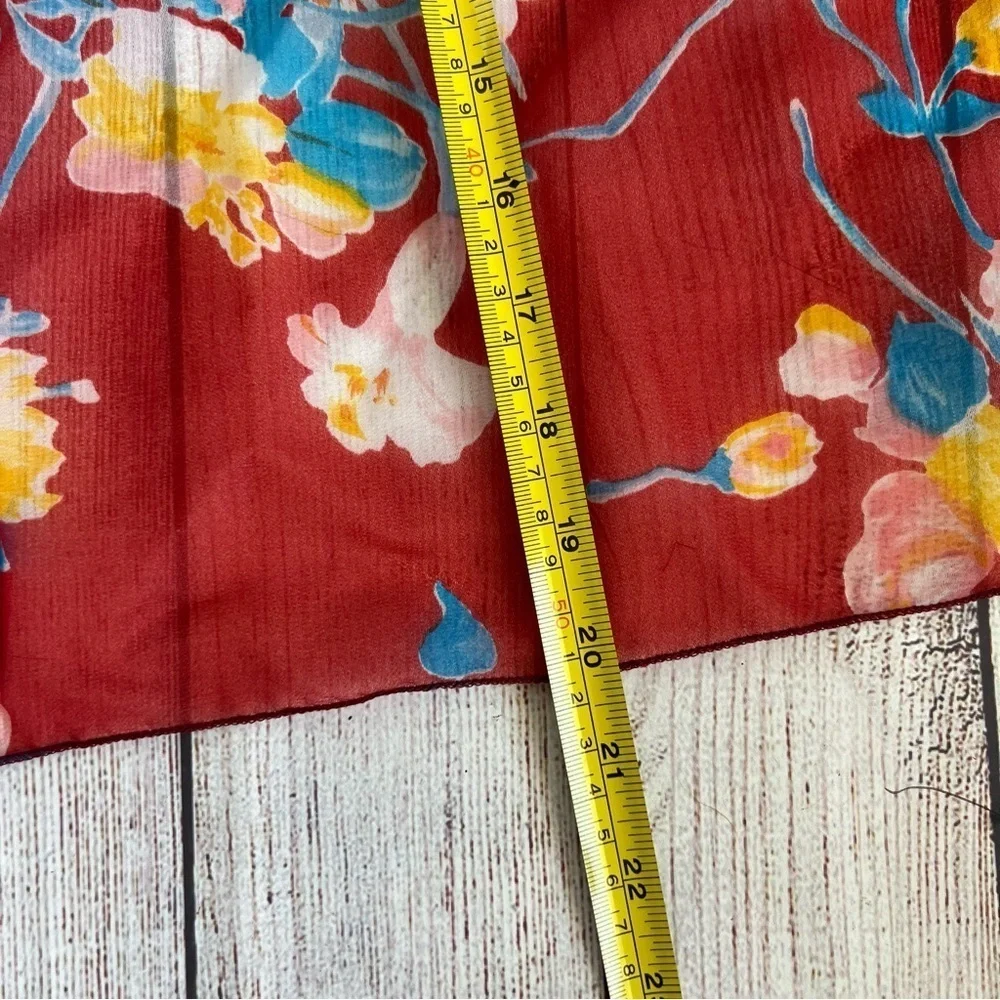 Vintage Floral Nylon Square Scarf